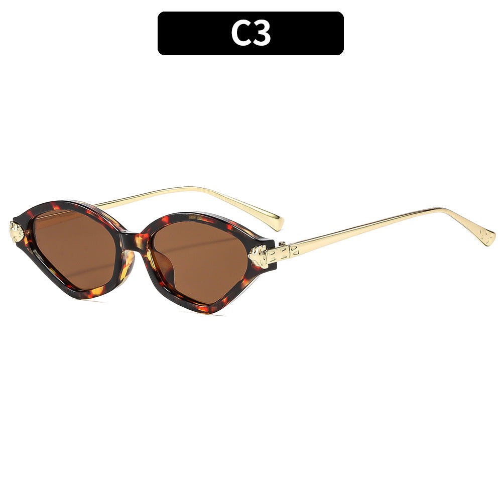 Chic Cat-Eye Sunglasses with Gold Accent Details