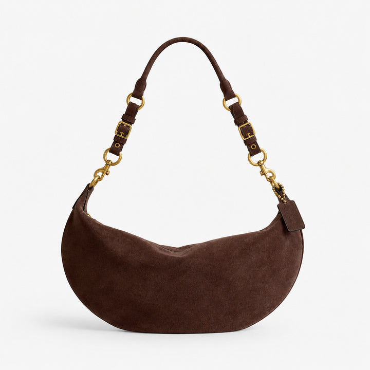 Soft Suede Curved Handbag