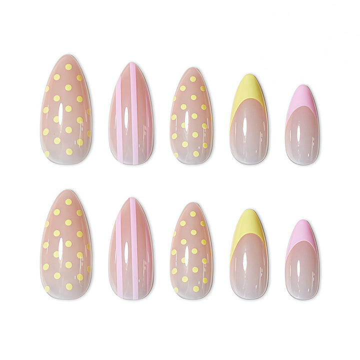 Decorative Polka Dot and Gradient Press-On Nails Kalsten