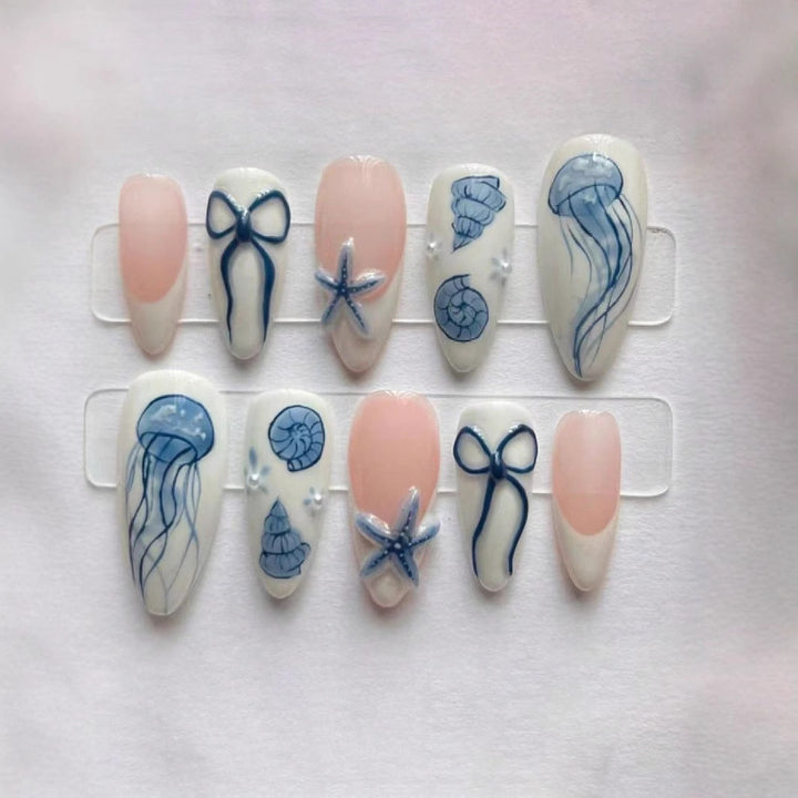 Artistic Jellyfish-Themed Press-On Nails Kalsten