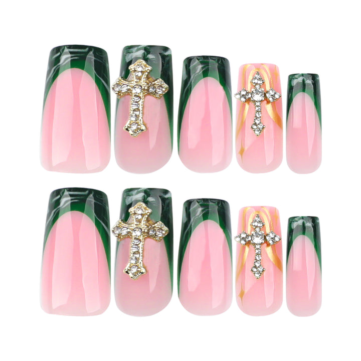 Artful Nail Extensions with Luxurious Decorative Design Kalsten