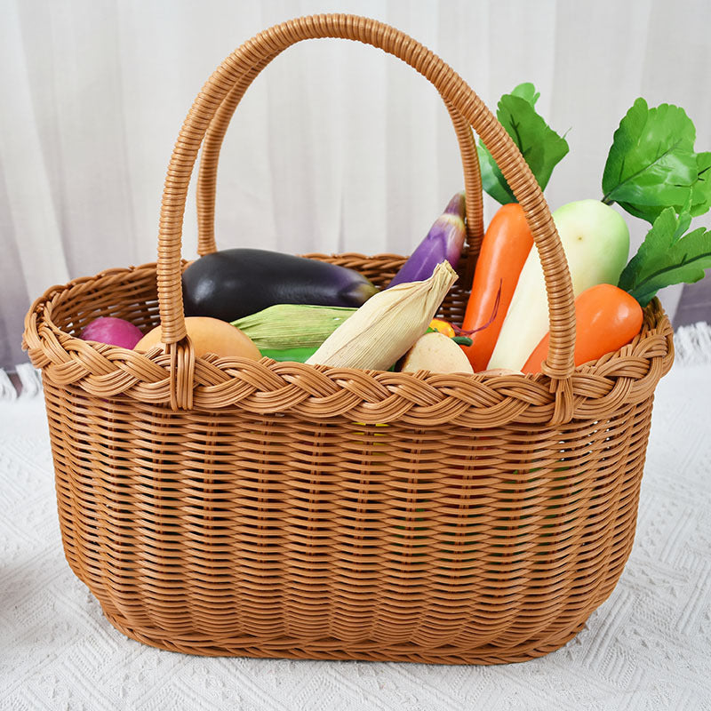 Handwoven Storage Basket with Braided Handles Kalsten