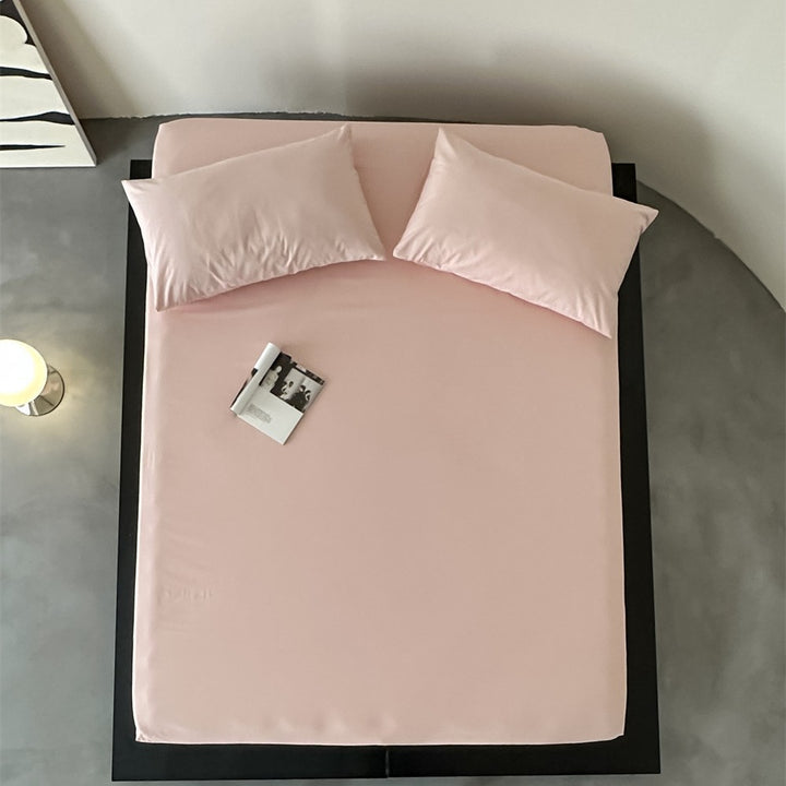 Fitted sheet set with pillowcases made of extra soft cotton jersey and deep hem
