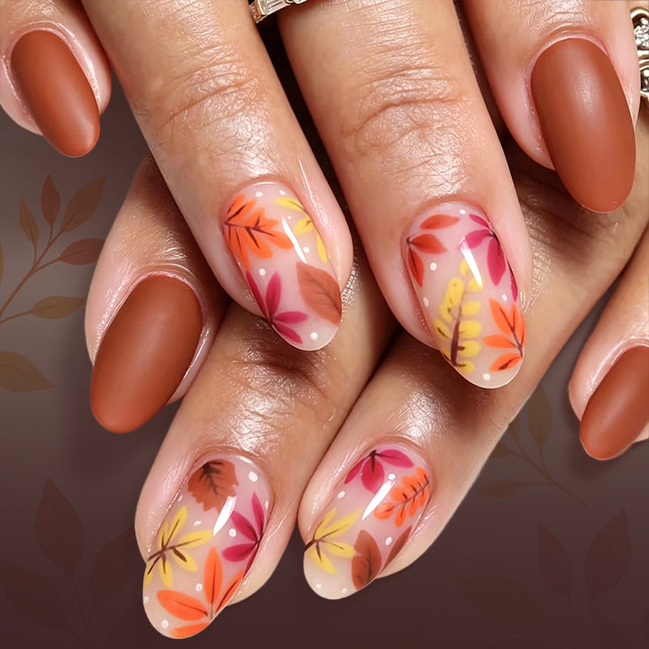 Artistic Autumn-Inspired Nail Art Kalsten