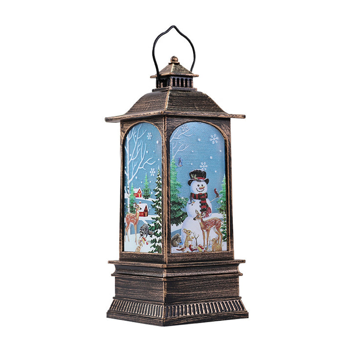 Decorative Lantern with Holiday Scenes