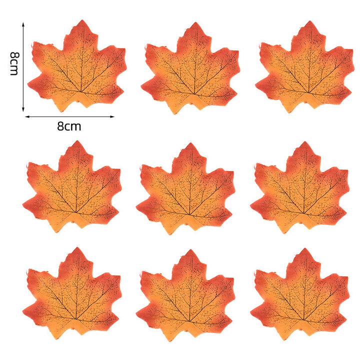 Artificial maple leaves table decoration made of flexible PU for autumn arrangements