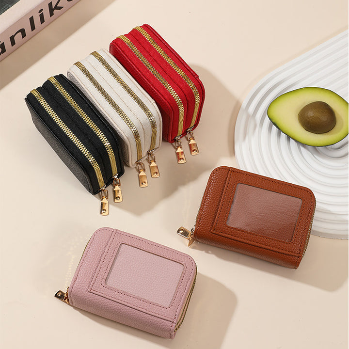 Leather Slim Zippered Coin Wallet Kalsten