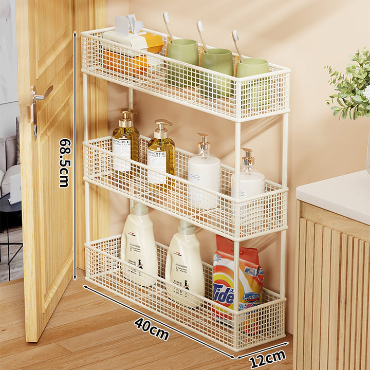Slim Overdoor Three-Tier Wire Mesh Storage Organizer