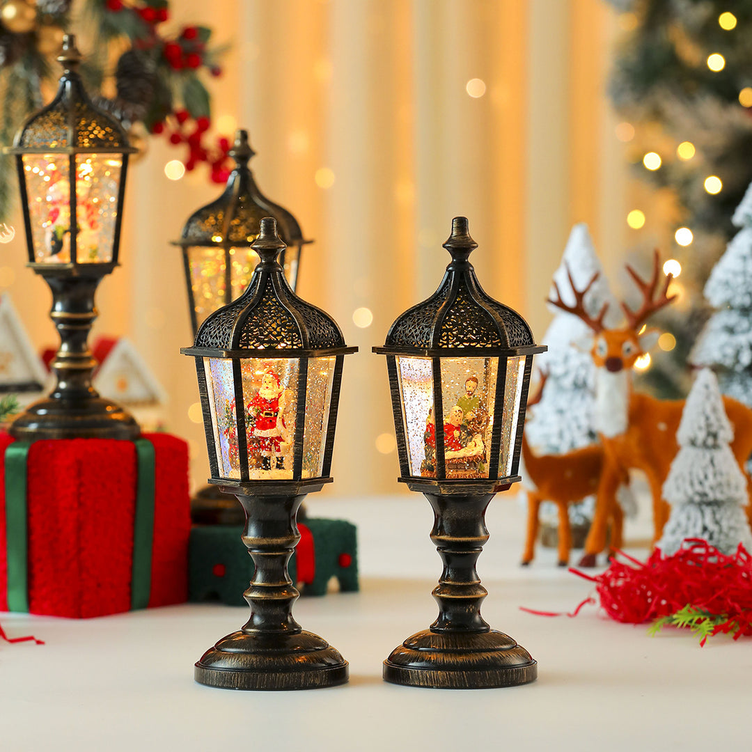 Decorative Lantern with Santa Scene Kalsten
