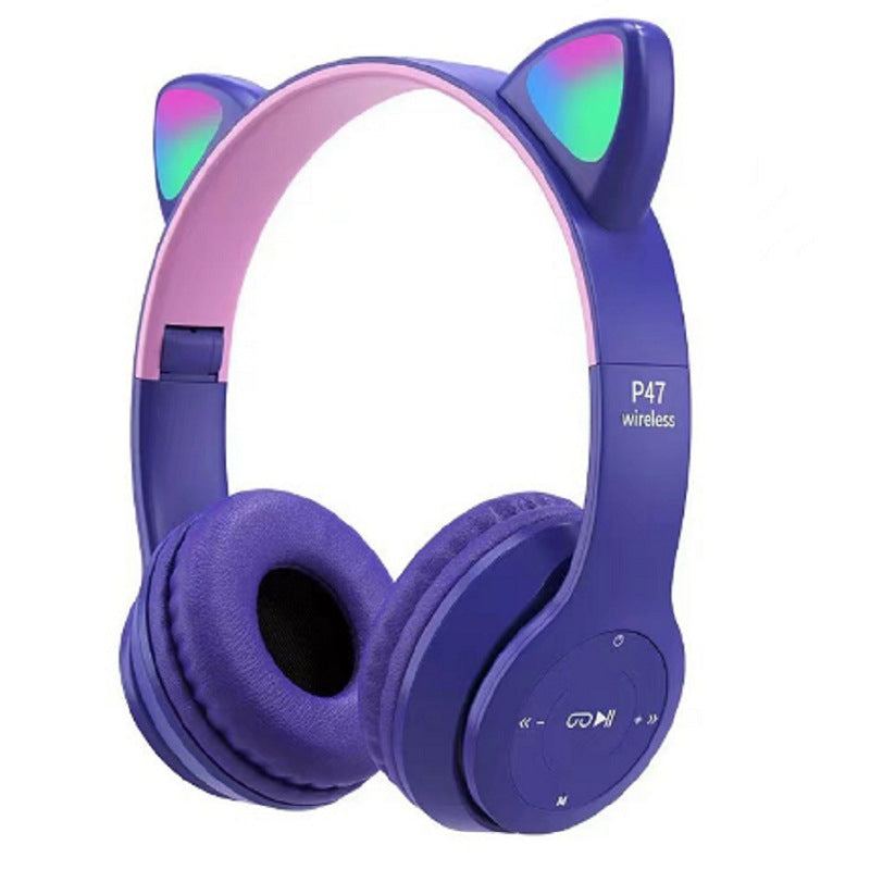 Wireless Cat Ear Headphones with Colorful LED Light Kalsten