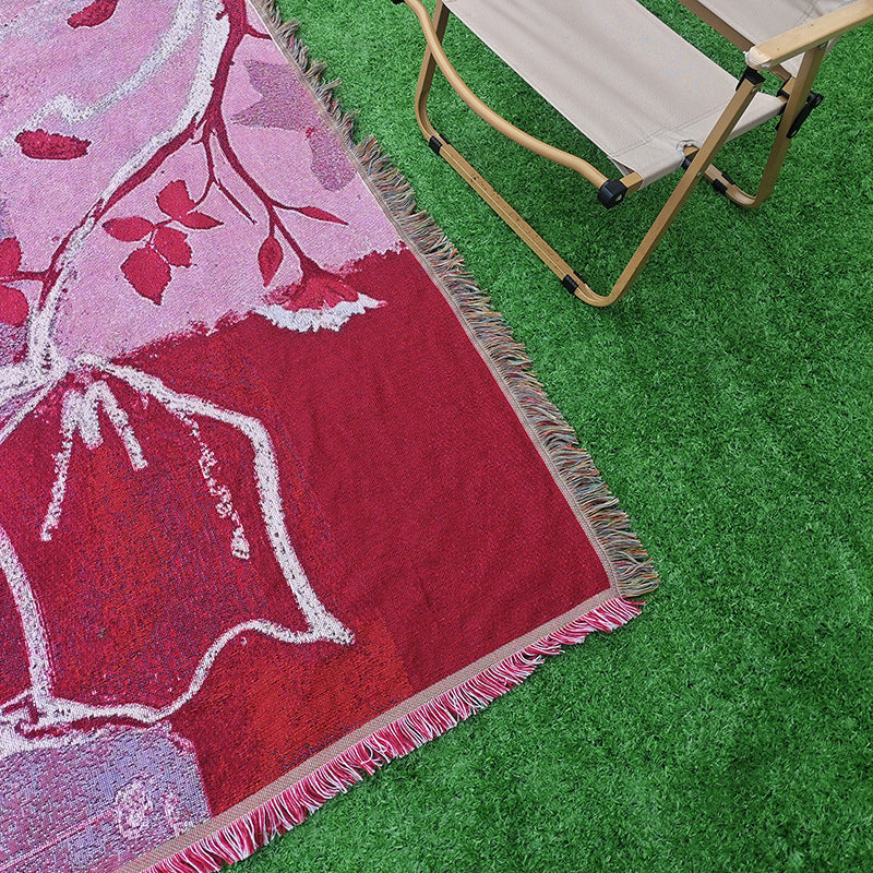 Artistic Floral Pattern Throw Blanket