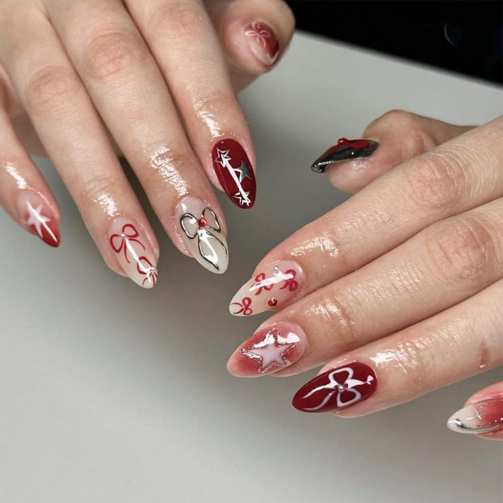 Artistic Nail Extensions with Festive Design Kalsten