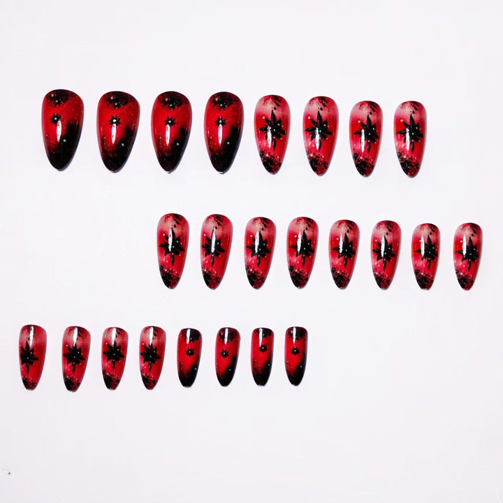 Creative artificial nails with star and glitter effects Kalsten