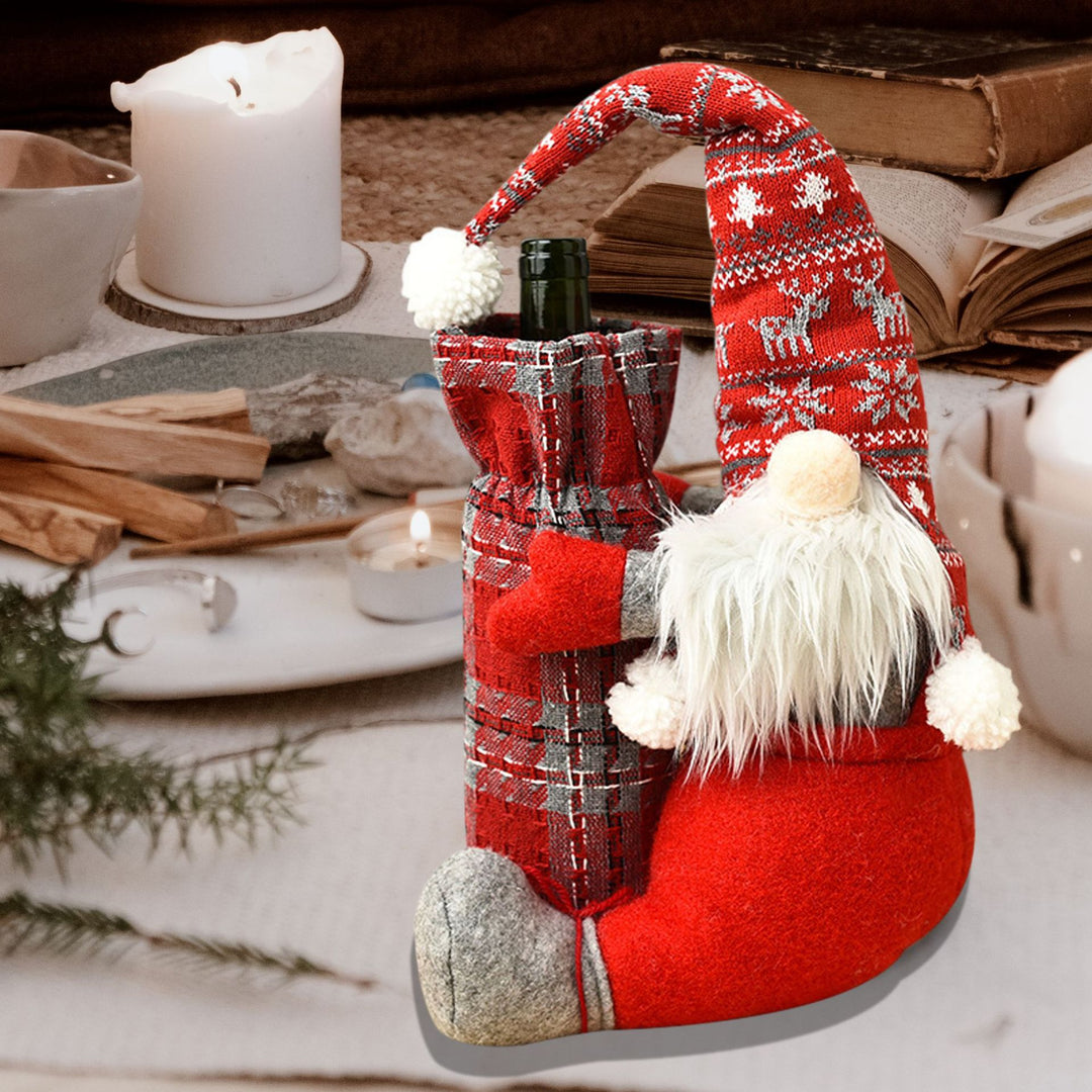 Decorative Santa Claus bottle holder
