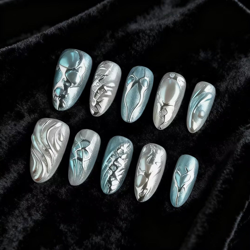 Artistic Metallic Press-On Nail Set Kalsten