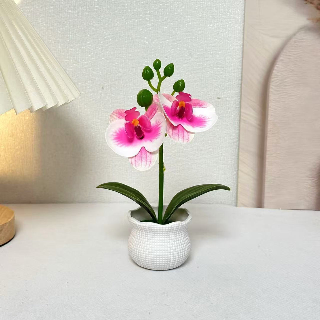 Elegant Artificial Orchid Plant Arrangement for Home Decor Display