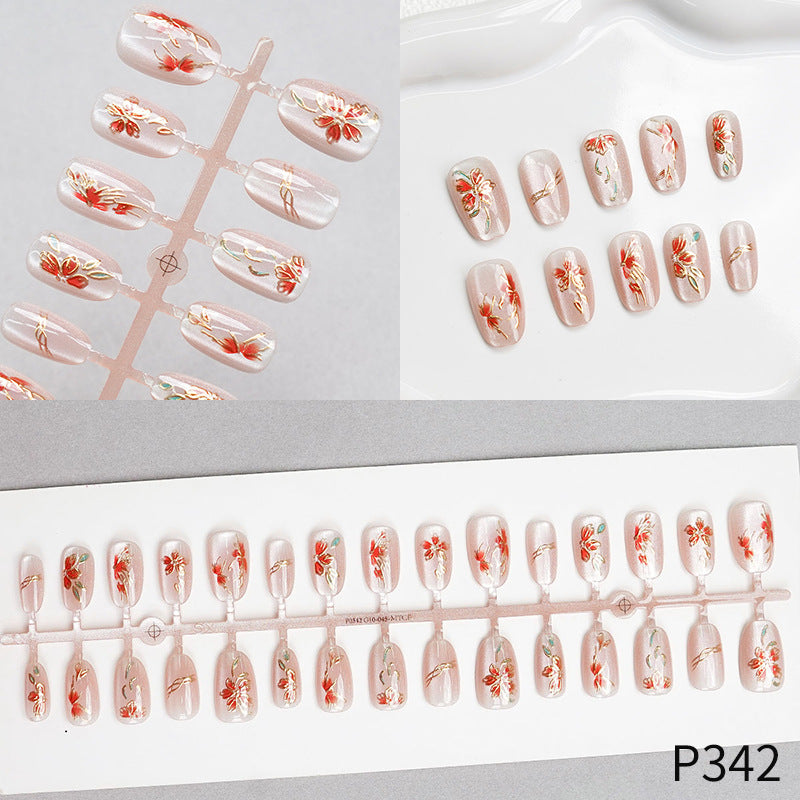 Floral Design Press-On Nails