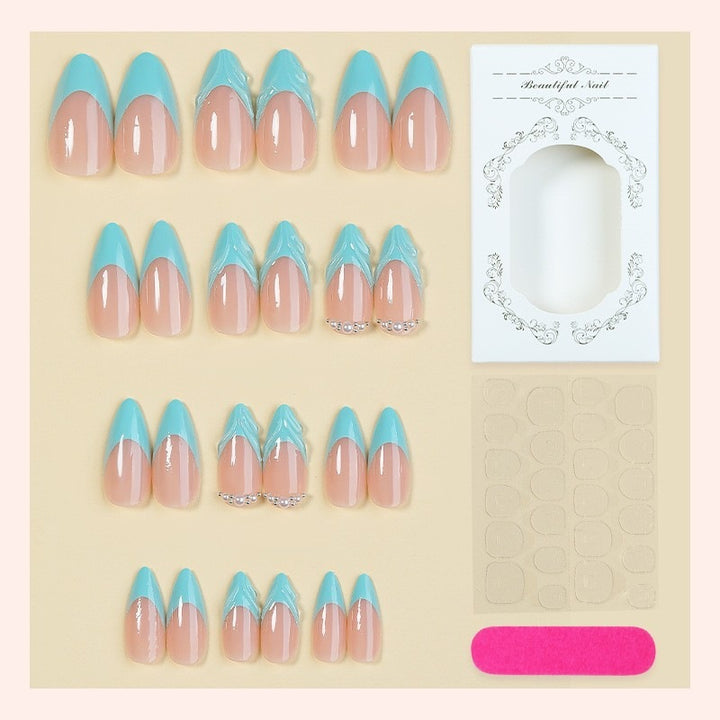 Nail art set with elegant French tips Kalsten
