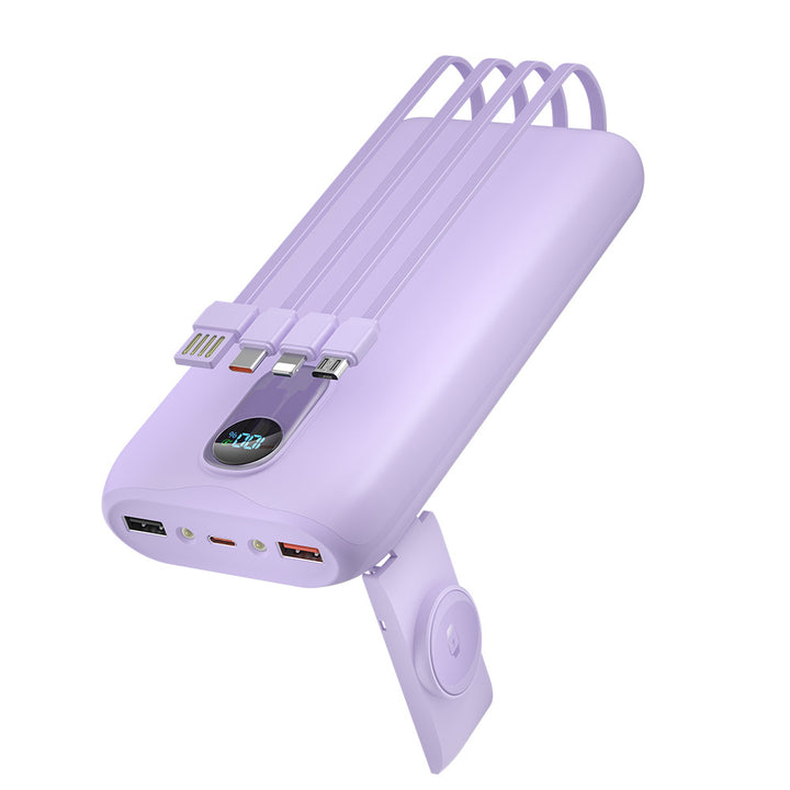 Portable power bank with integrated charging cables and LCD screen Kalsten