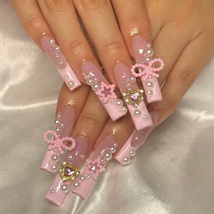Luxury artificial nail set with glamorous embellishments Kalsten