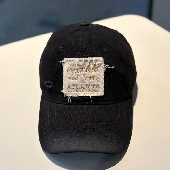 Distressed Cotton Cap with Vintage Logo
