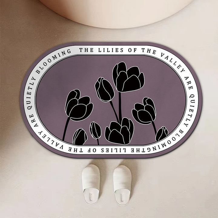Artistic Floral Printed Area Mat