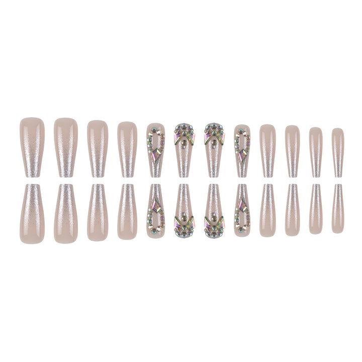 Rhinestone-Embellished Stiletto Press-On Nails Kalsten