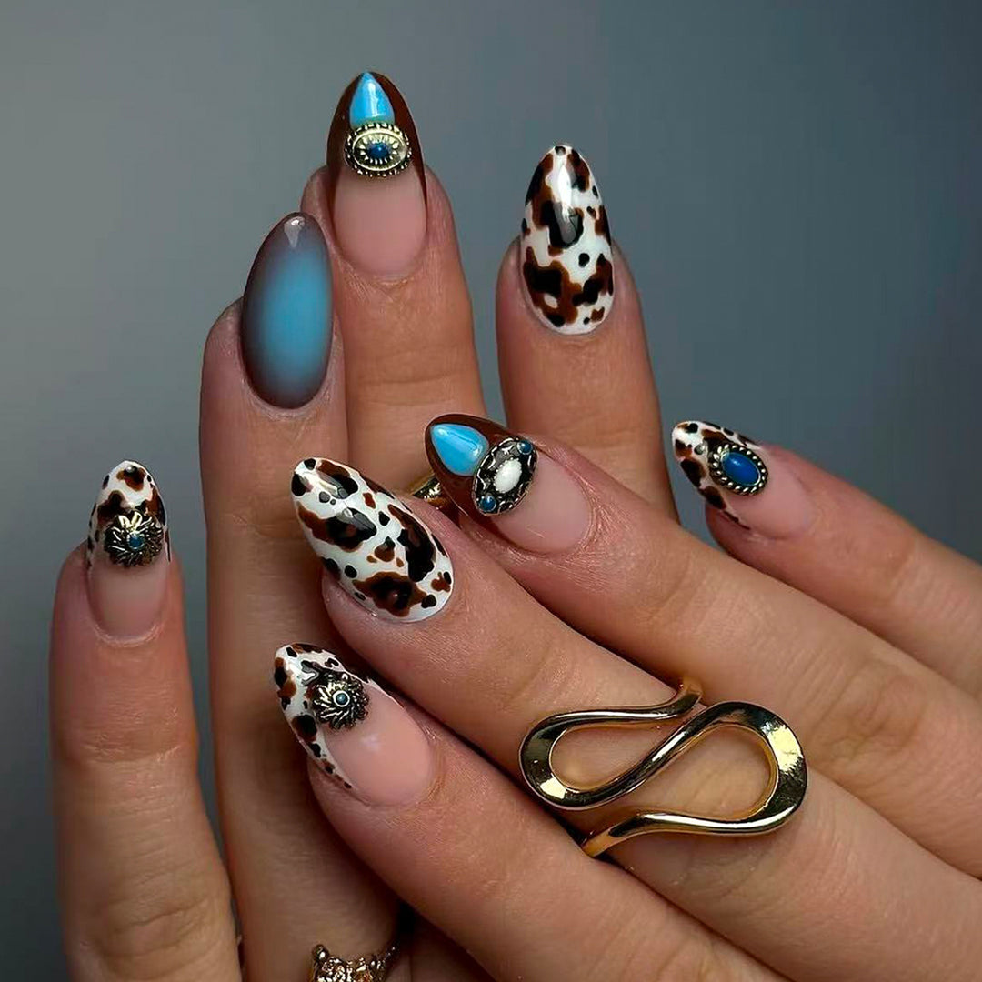 Artful Stiletto Fingernails with Unique Accents Kalsten