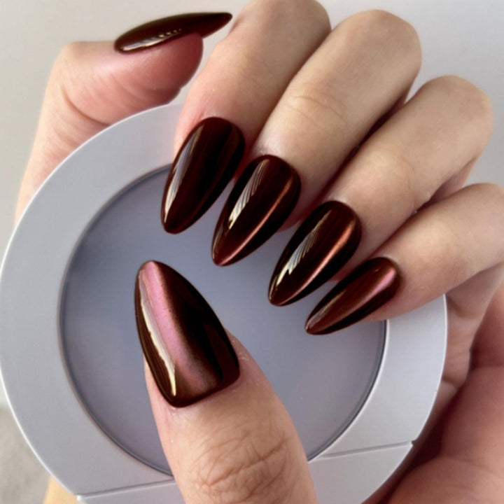 Almond-Shaped Press-On Nails with Glossy Finish Kalsten
