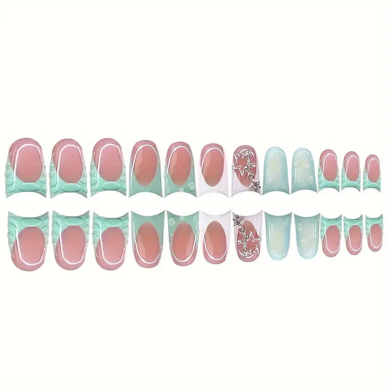Artistic Press-On Nail Set with Unique Designs Kalsten