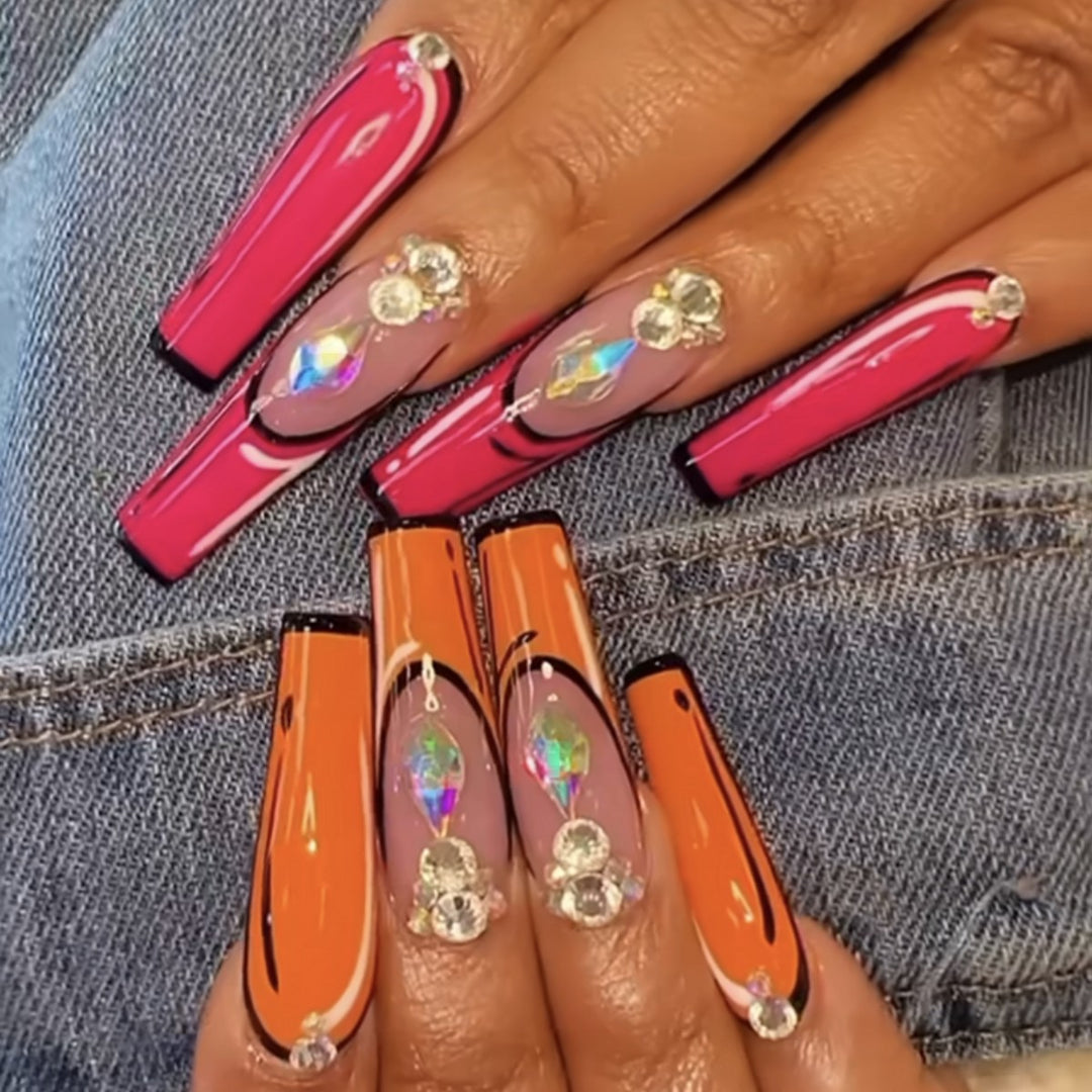 Creative artificial nails with modern color play Kalsten