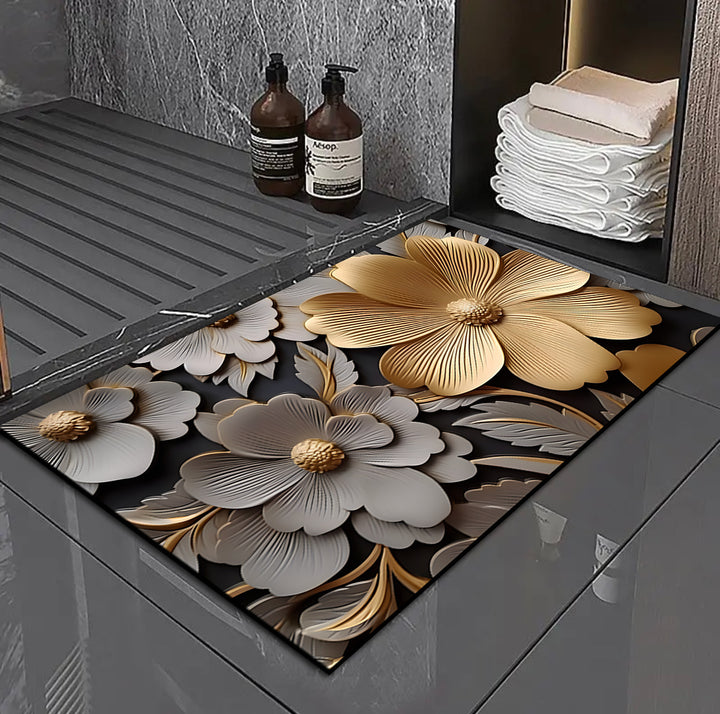 3D Floral Design Bath Mat Kalsten