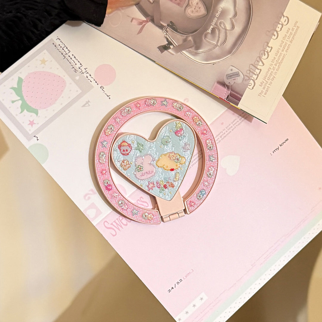 Playful hand mirror in heart design Kalsten