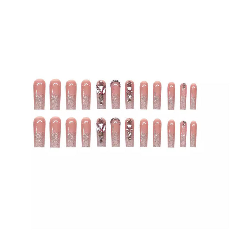 Glamorous Rhinestone-Detailed Press-On Nail Set Kalsten