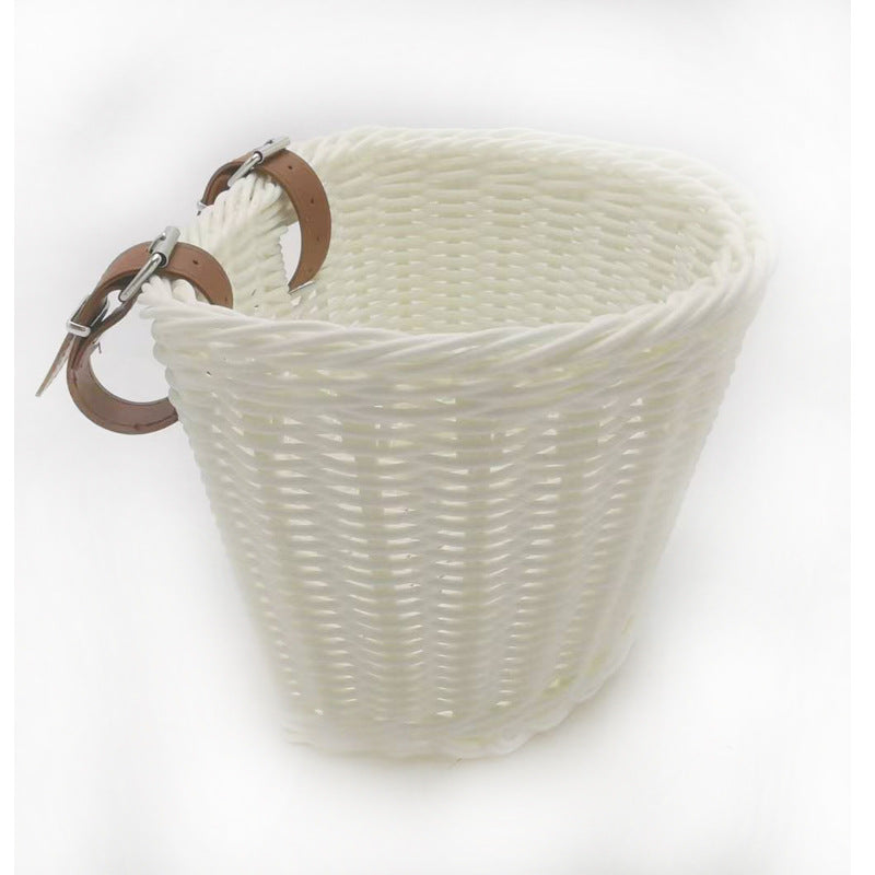 Decorative Woven Storage Basket with Leather Handles Kalsten