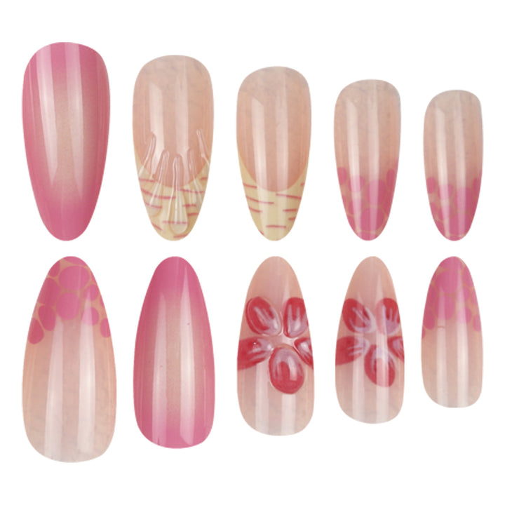Floral-Themed Stiletto Press-On Nails Kalsten