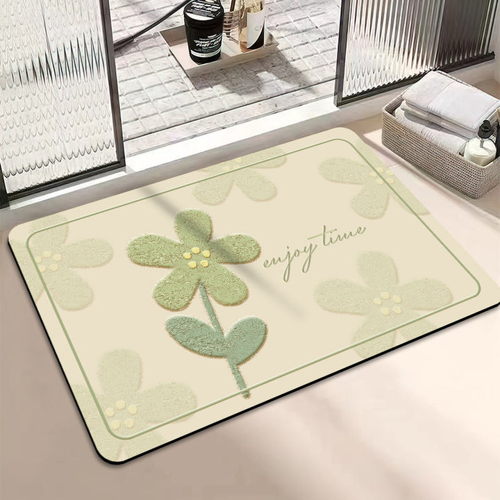 Chic Inspirational Floral Bath Mat