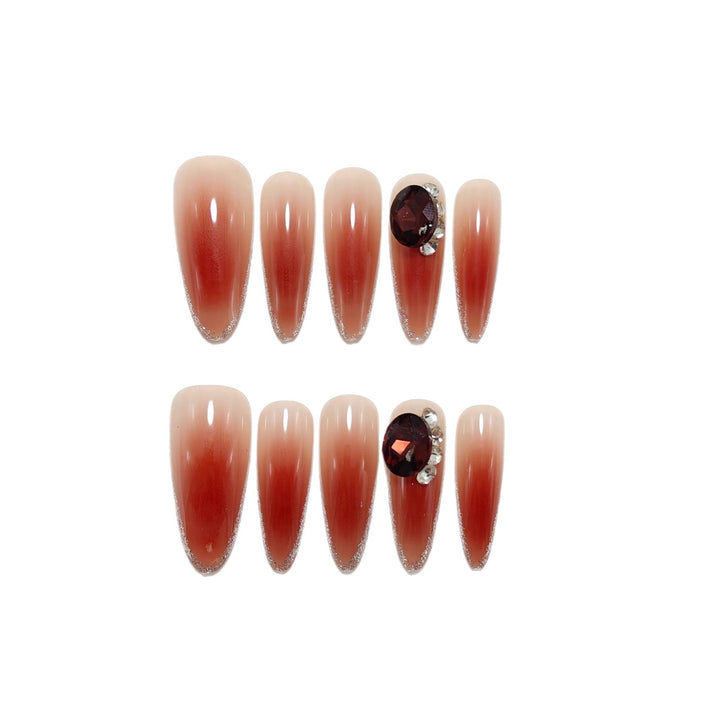 Elegant artificial nails with rhinestone applications Kalsten