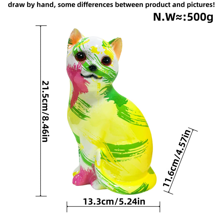 Artistic cat figurine in vibrant design Kalsten