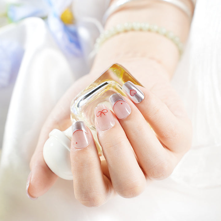Romantic Heart-Themed Press-On Nail Set Kalsten