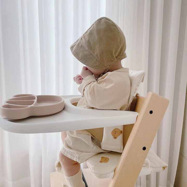 Padded High Chair Seat Cushion with Removable Cover and Safety Strap Openings