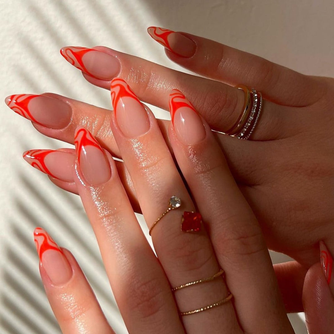 Artificial nails with creative flamingo pattern Kalsten