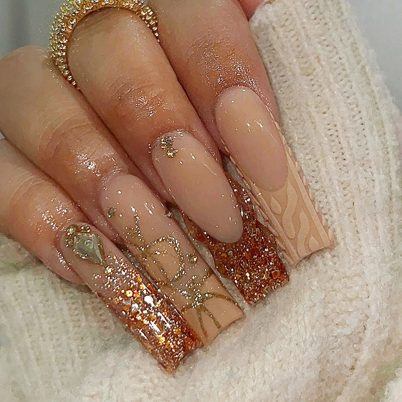 Glamorous Glitter Gradient Press-On Nails Kalsten