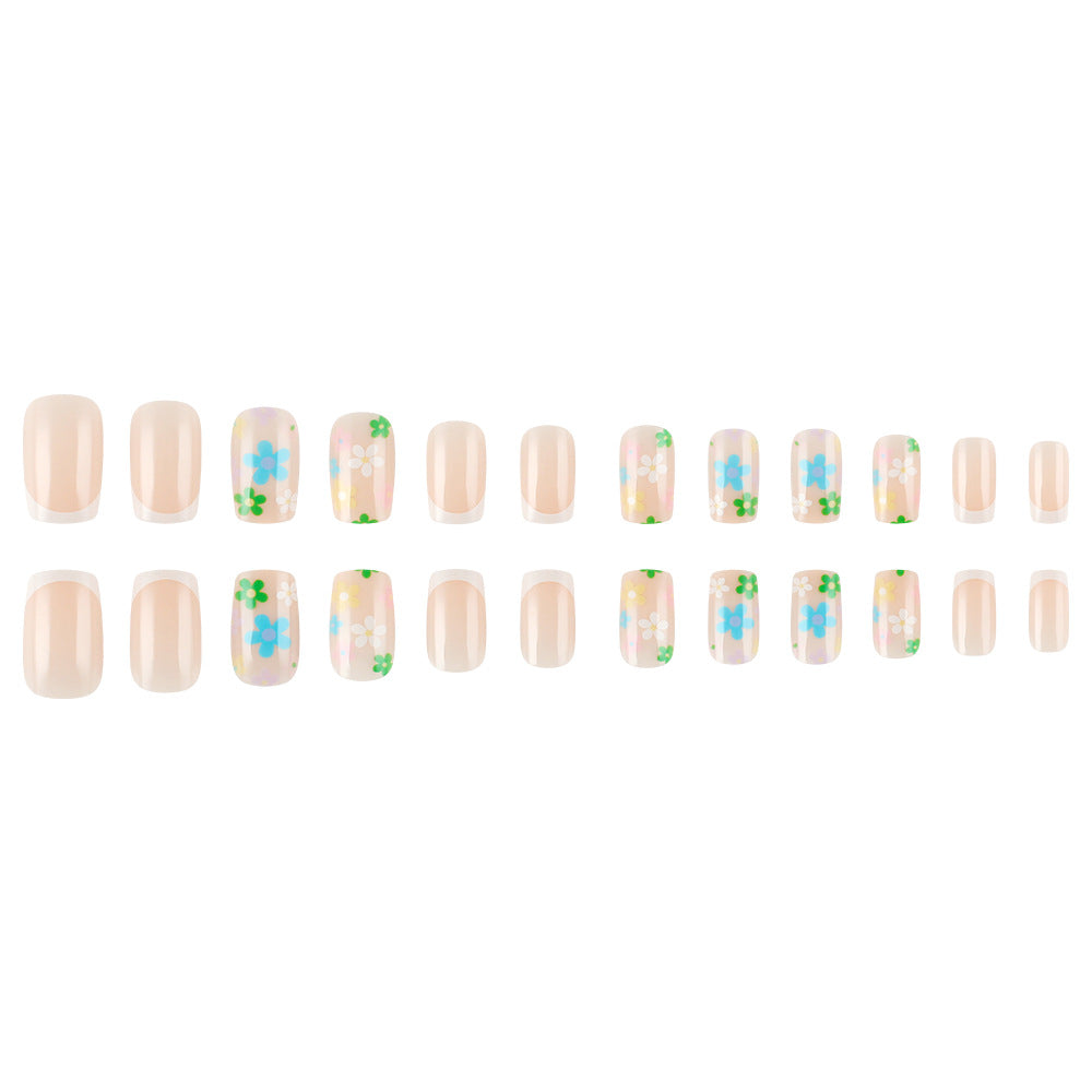 Floral French Tip Press-On Nail Set Kalsten