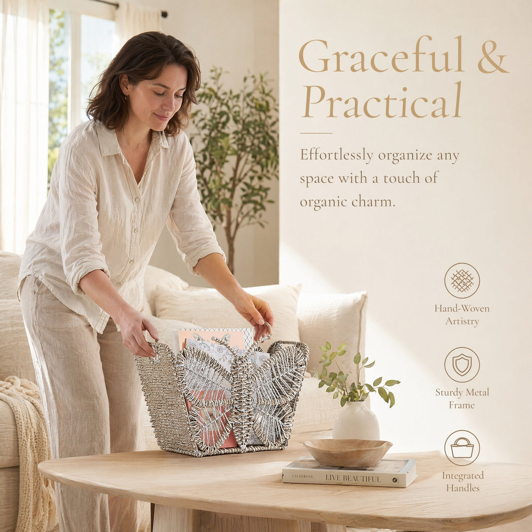 Decorative storage basket with butterfly design Kalsten