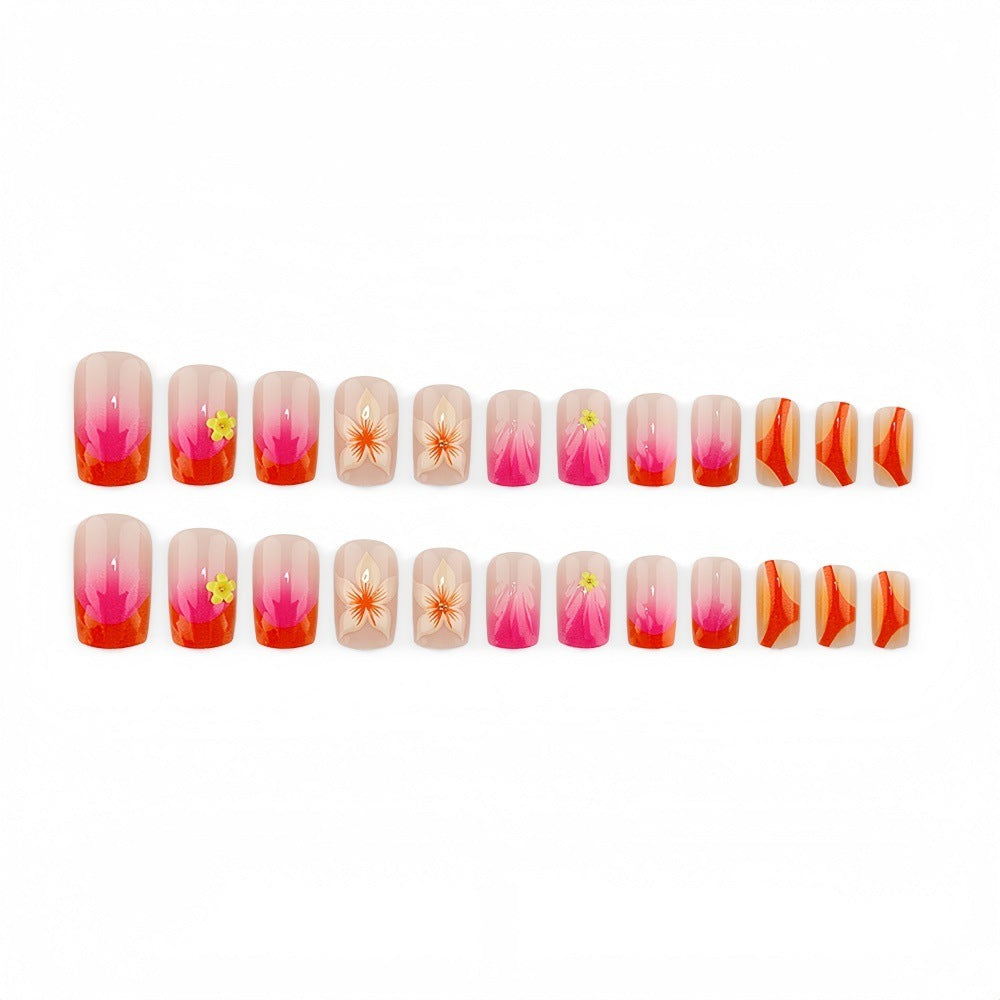 Creative Nail Art Set with Floral and Ombre Designs Kalsten