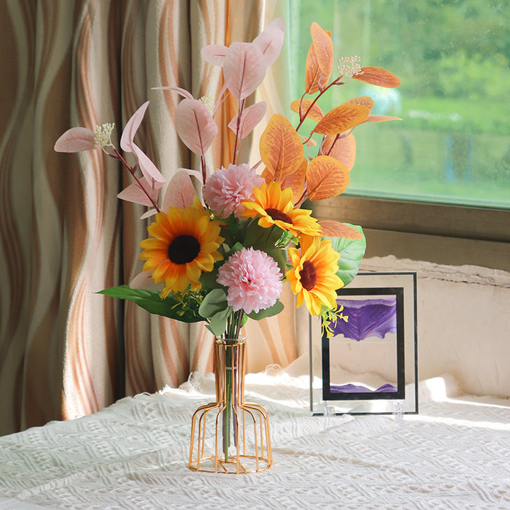 Lifelike Floral Arrangement in Elegant Vase