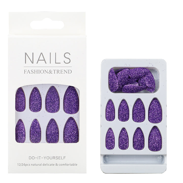 Glittering Almond-Shaped Press-On Nail Tips Kalsten