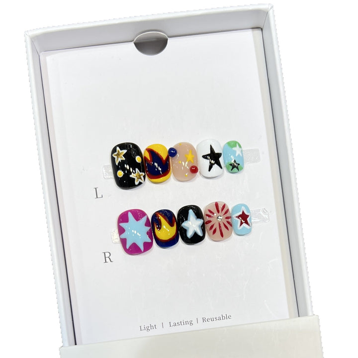 Cosmic-Themed Press-On Nail Art Set Kalsten