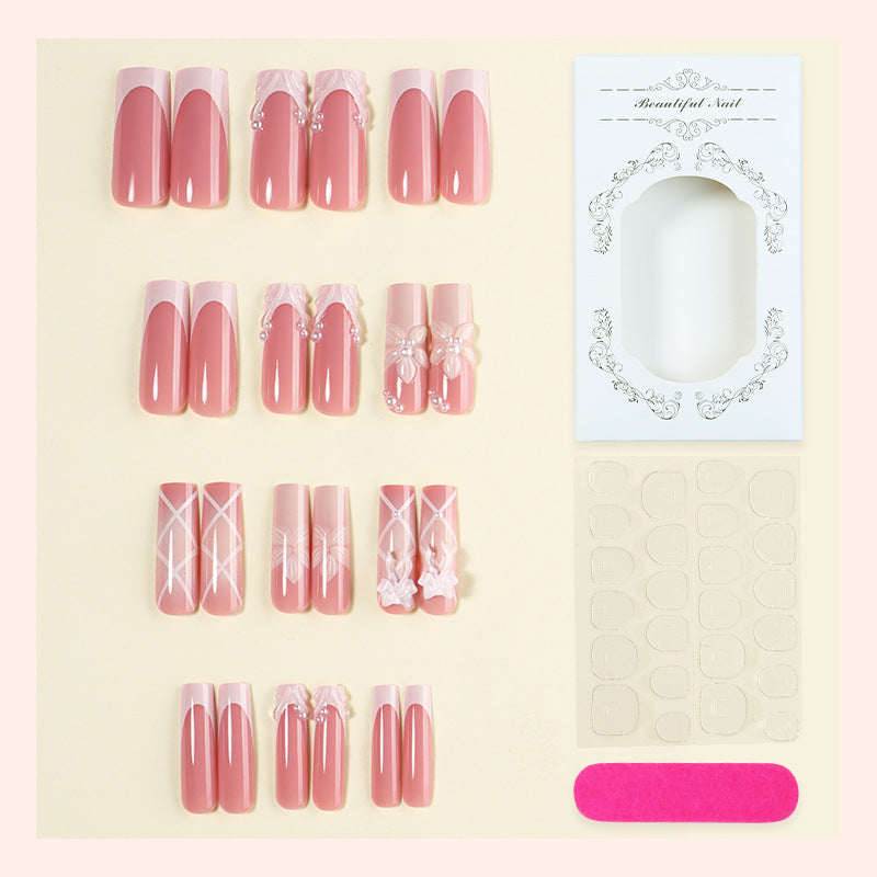 Elegant Press-On Nail Collection with Floral Accents Kalsten